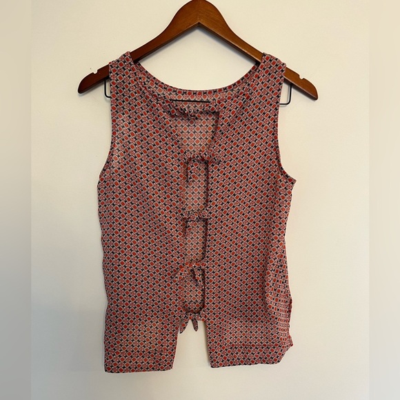 Triatan red and navy blue Sleeveless Patterned Top size XS - Picture 4 of 4